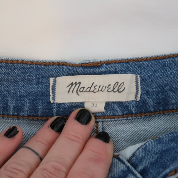 MAdewell High-Rise Denim Shorts: Button-Front Size 31 - Picture 2 of 3